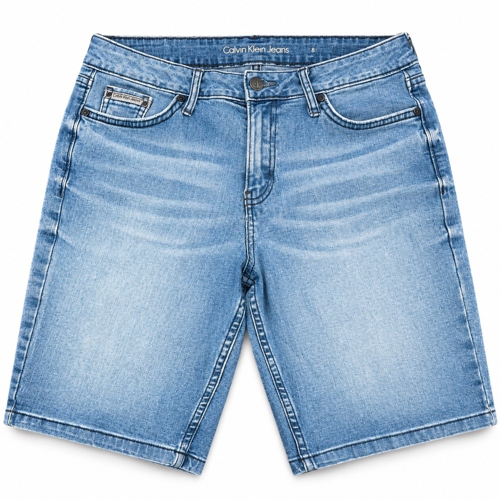 Calvin Klein Jeans Women 8 Light Wash City Short Denim Bermuda Shorts Blue